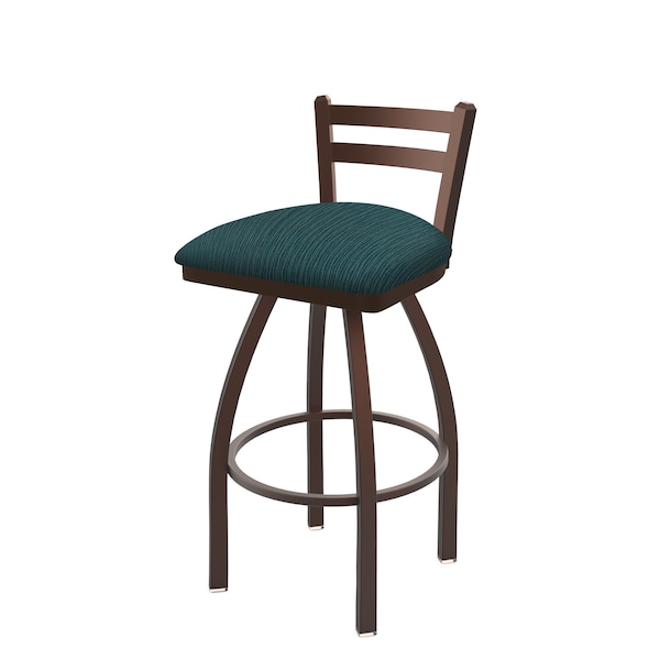 25" Low Back Swivel Counter Stool, Bronze Finish, Graph Tidal Seat